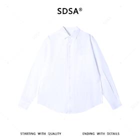 SDSA男装2026新款高贵轻奢韩版简约纯色亲肤长袖衬衫百搭极简衬衣