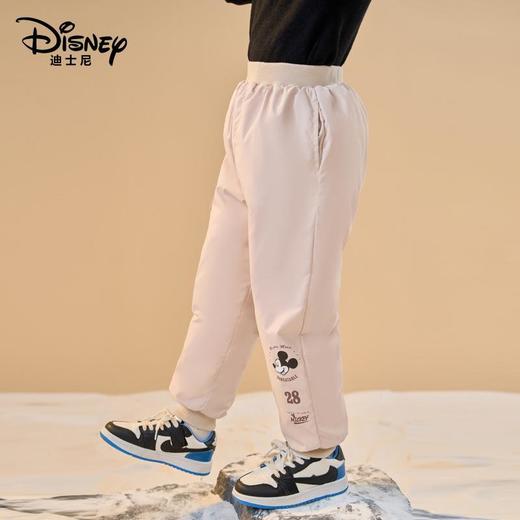 迪士尼儿童羽绒裤男童女童外穿加厚白鸭绒高腰冬季中小童保暖裤子 商品图1