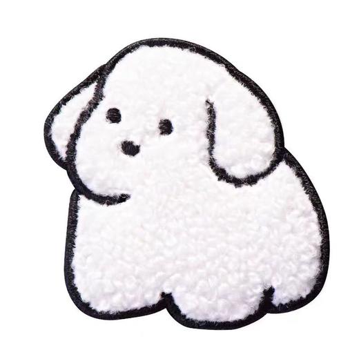 【9.9元5个刺绣贴 打造独无二的文具】可爱毛绒白色小狗/卡通小熊/小马/kitty猫/水果刺绣贴衣服补丁贴 DIY装饰贴纸书包文具盒贴 自粘贴布贴 【开学装备】 商品图14