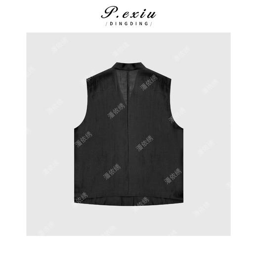 04-1潘依绣丁丁宠粉天丝亚麻极简高级感V领无袖马甲 Q13169 商品图2