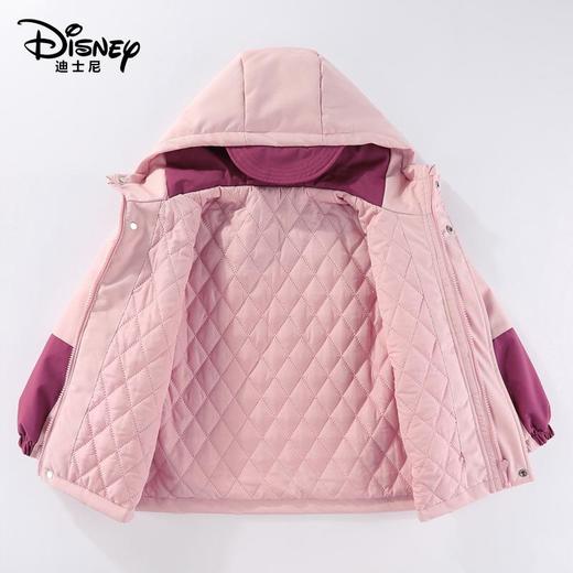 迪士尼儿童户外冲锋衣中大童亲子款加厚连帽夹棉外套三合一外套 商品图3