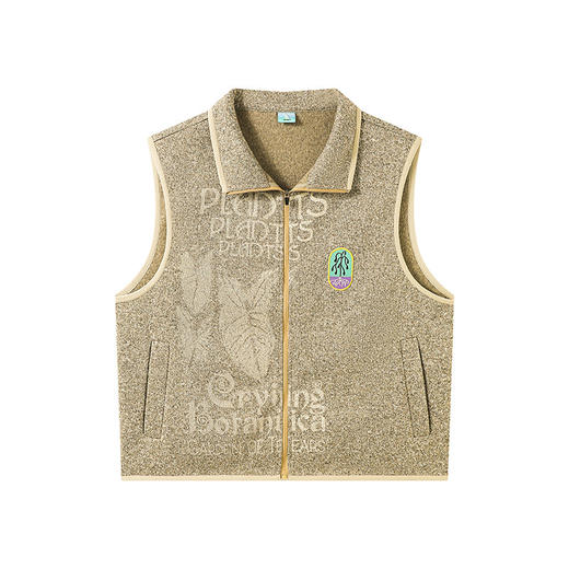 CryingCenter 植物园印花彩纱微绒拉链马甲 哭喊中心 商品图4