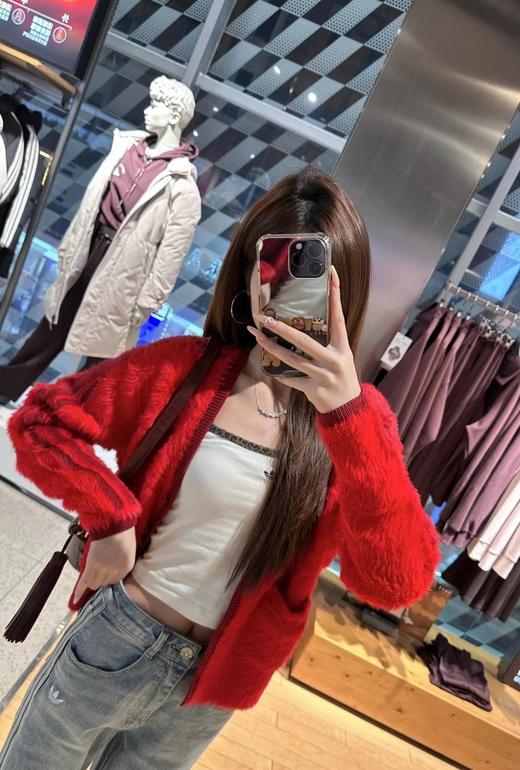 F020135新款仿貂毛时尚慵懒风V领针织毛衣开衫 商品图12