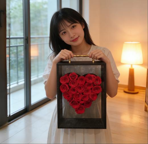 19支玫瑰永生花心形礼盒五选一 商品图1
