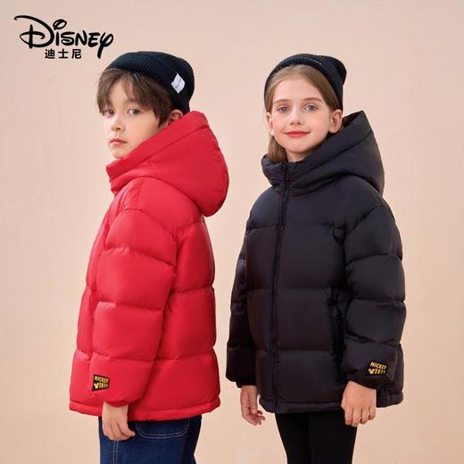 迪士尼儿童羽绒服新款黑色金标中大童装白鸭绒男女童加厚连帽外套 商品图2