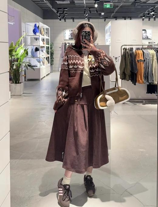 F020138新款宽松提花双开拉链运动针织开衫外套女 商品图1