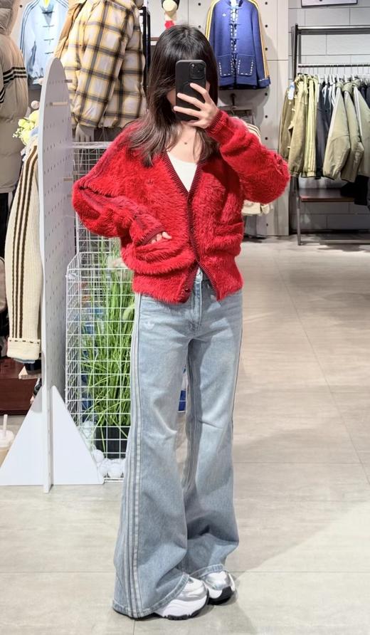 F020135新款仿貂毛时尚慵懒风V领针织毛衣开衫 商品图13