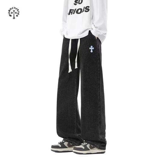 F020118新款四色重工水洗复古工装洗旧牛仔裤 商品图0