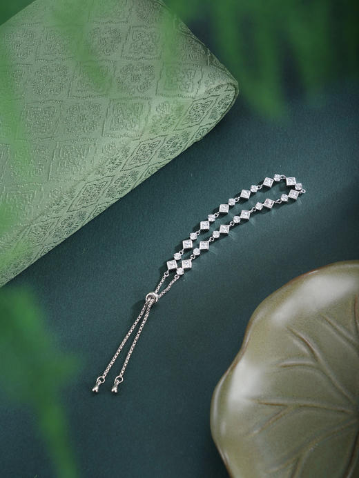 子佩集【星轨凌华】银S925手链【SL070554B】时尚菱形方块2601 商品图7