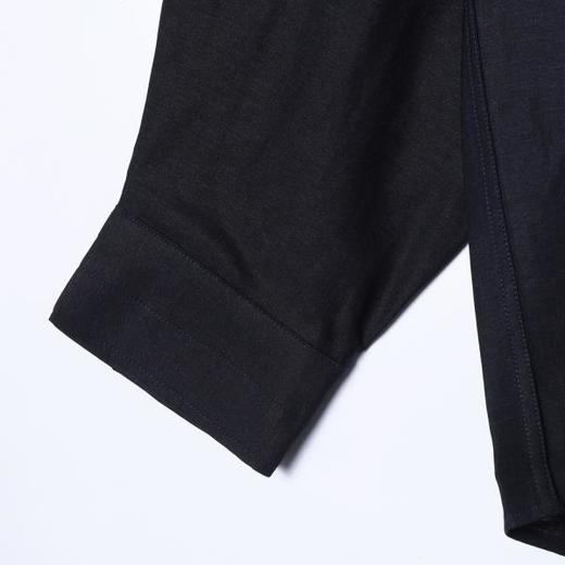 SDSA男装2026新款高贵轻奢新中式复古纯色纽扣立领衬衫百搭简约 商品图3