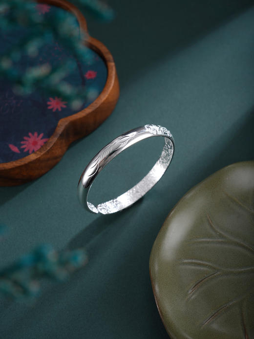 子佩集【福运莲莲】银S999手镯【YHSZ0141】福字金鱼莲花2601 商品图2