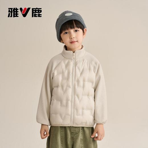 V/雅鹿新款儿童轻薄羽绒服立领外套校服神器男女童针织拼接羽绒服 商品图3