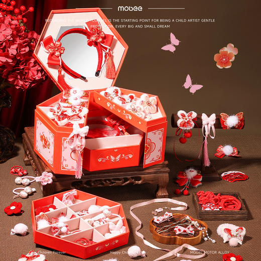 mobee暖意花锦发饰礼盒儿童首饰发卡套生日礼物 商品图5