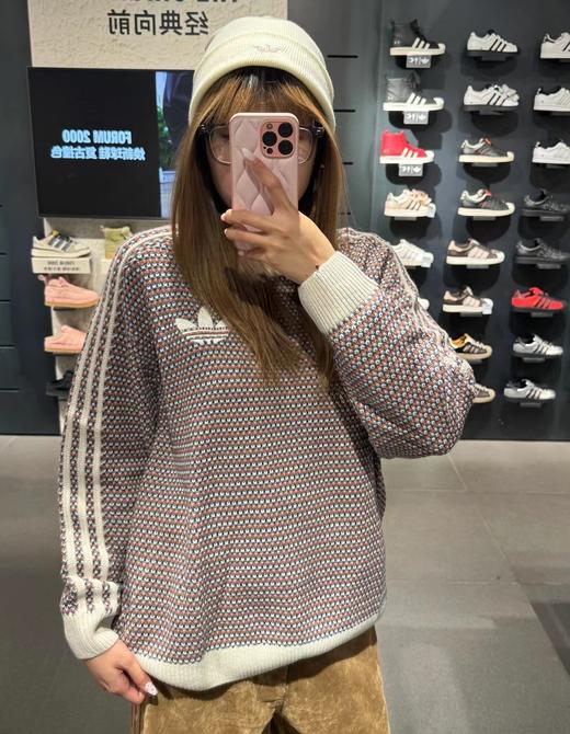 F020137新款三叶草休闲运动彩色圆领套头提花针织毛衣 商品图10