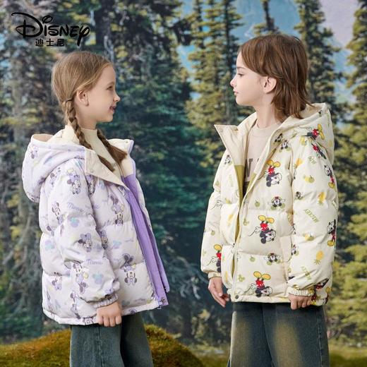 迪士尼儿童双面穿90白鸭绒羽绒服加厚连帽外套韩版新款中小童冬装 商品图3
