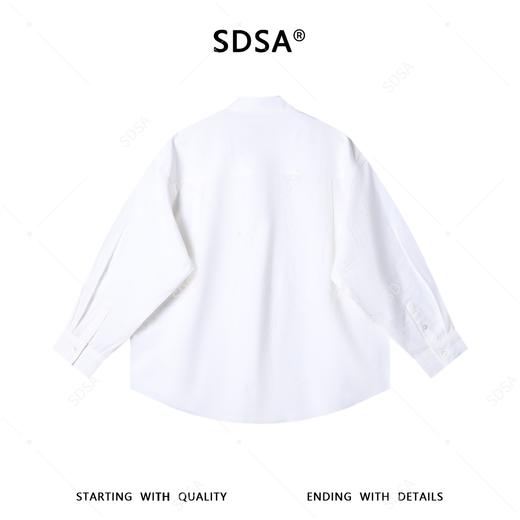 SDSA男装2026新款高贵轻奢新中式复古纯色纽扣立领衬衫百搭简约 商品图4