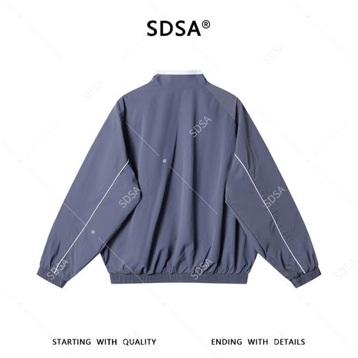 SDSA男装2026新款高贵轻奢韩版拉条刺绣字母拉链立领夹克外套百搭 商品图4