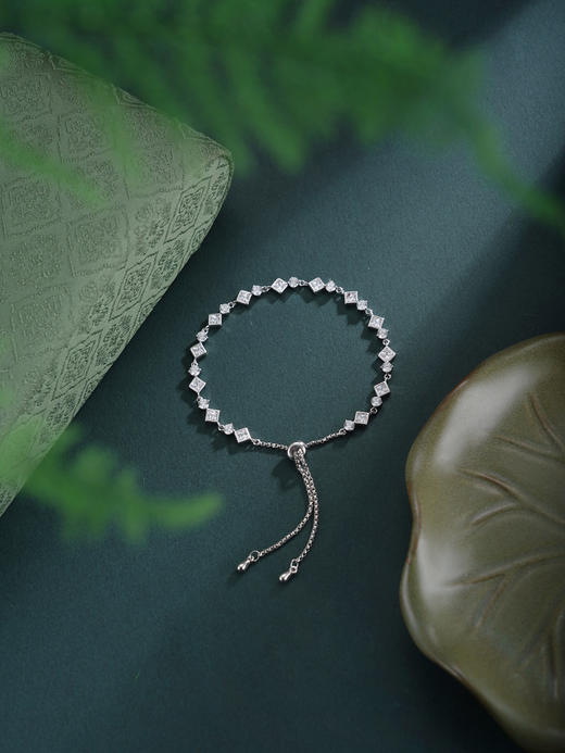 子佩集【星轨凌华】银S925手链【SL070554B】时尚菱形方块2601 商品图6