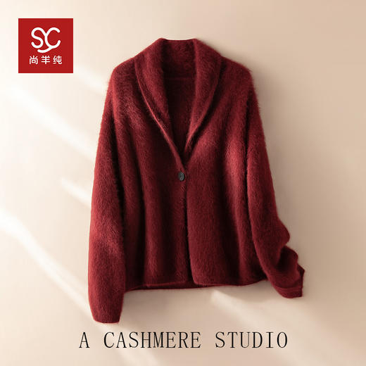 北美小动物系列~重磅加厚慵懒老钱风一粒扣针织开衫外套女XDW260543 商品图4