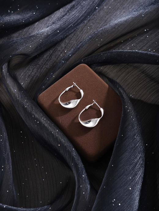 子佩集【清若】银S925耳环【FYE-1591100】时尚扣环圆圈2601 商品图4
