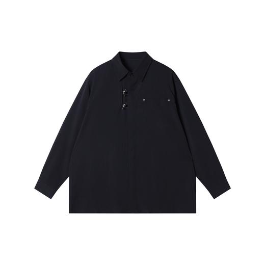 SDSA男装2026新款高贵轻奢新中式复古纯色长袖衬衫百搭宽松衬衣 商品图0