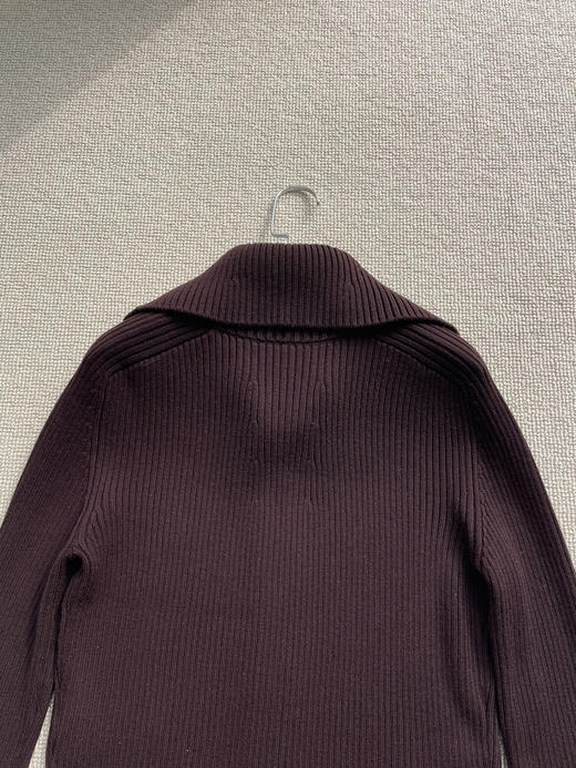 22-3 独家圆正 小禾 半精纺羊毛 栗子红 拉链针织开衫 我穿XL 商品图14