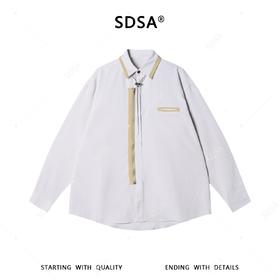 SDSA男装2026新款高贵轻奢美式复古宽松垂感长袖衬衫休闲百搭衬衣