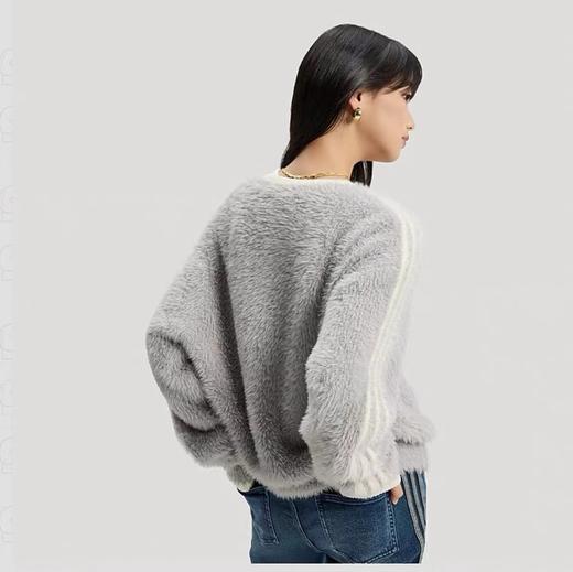 F020135新款仿貂毛时尚慵懒风V领针织毛衣开衫 商品图7