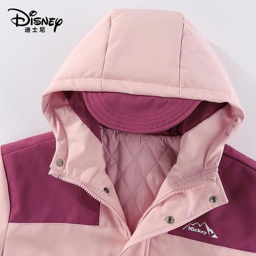 迪士尼儿童户外冲锋衣中大童亲子款加厚连帽夹棉外套三合一外套 商品图4