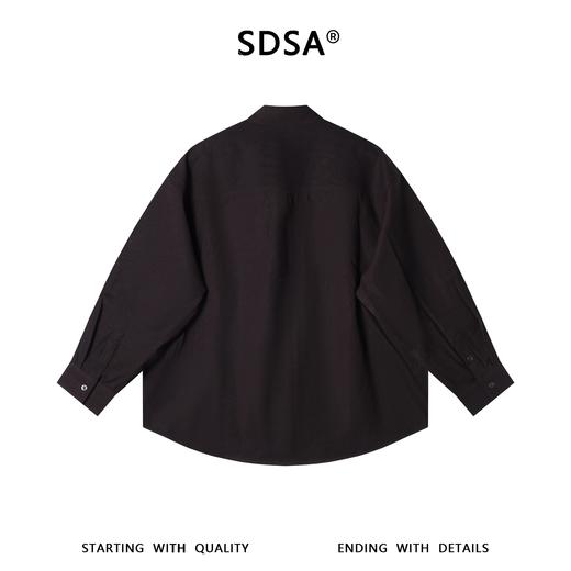 SDSA男装2026新款高贵轻奢新中式复古纯色纽扣立领衬衫百搭简约 商品图4
