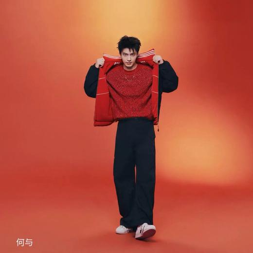 F020139新款新年何与同款针织衫套头撞色提花针织毛衣 商品图3