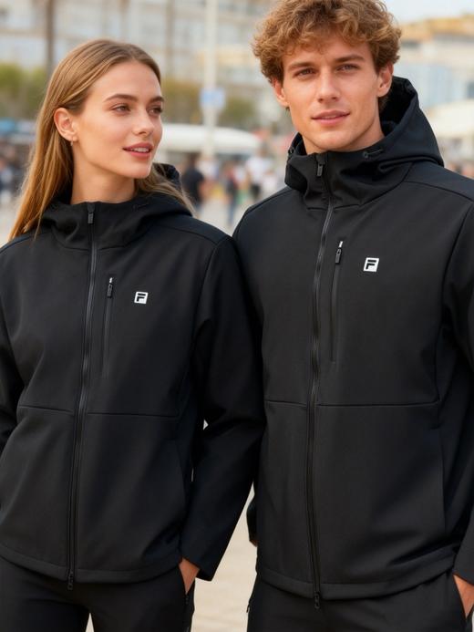 斐乐护科技官方男士梭织软壳连帽外套|冬季运动全能防护冲锋衣连帽外套防风外套 商品图1