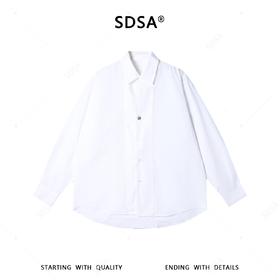 SDSA男装2026新款高贵轻奢韩版时尚拼接纯色长袖衬衫百搭休闲衬衣
