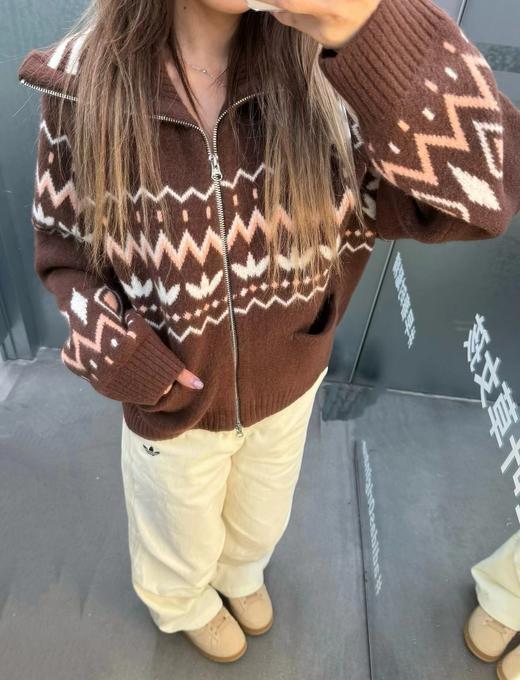 F020138新款宽松提花双开拉链运动针织开衫外套女 商品图10