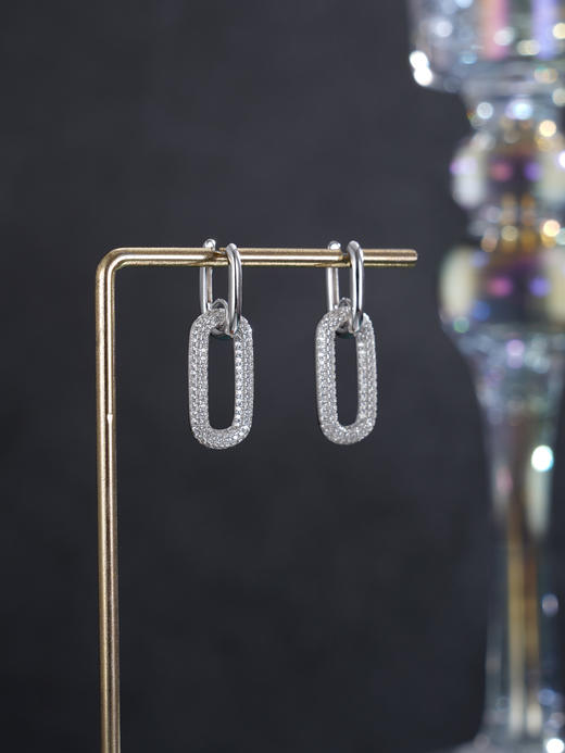 子佩集【雪域极光】银S925耳环【Z12608HPA】时尚扣环圆圈2601 商品图2