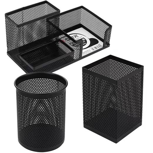 晨光笔筒收纳盒笔桶 笔架 收纳笔筒 学生桌面创意笔插笔筒 时尚文具 大容量简约金属笔筒 商品图4