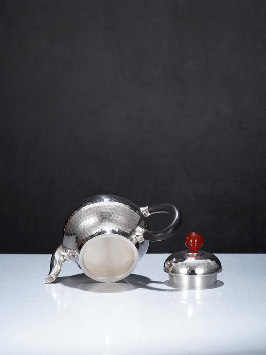 子佩集【丹心照月】银S999摆件【MZYH004】茶具锤纹小茶壶2601 商品图5