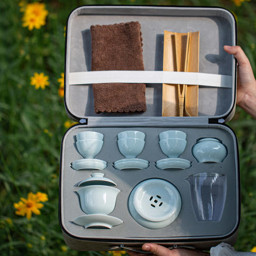 上古茶艺教学组/功夫茶具陶瓷旅行茶具组盖碗组 商品图1