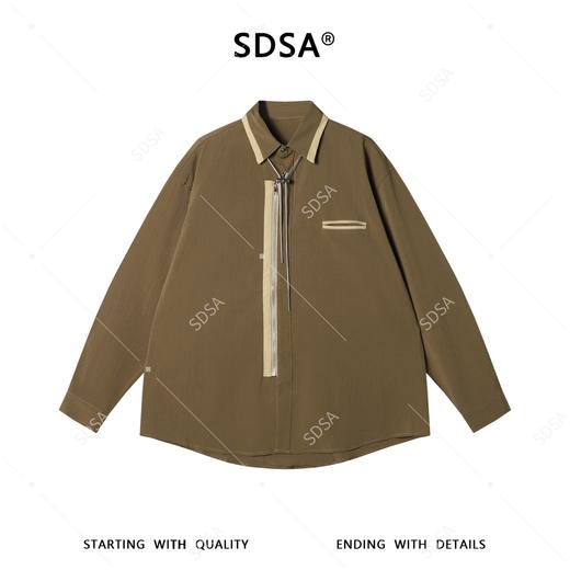 SDSA男装2026新款高贵轻奢美式复古宽松垂感长袖衬衫休闲百搭衬衣 商品图0