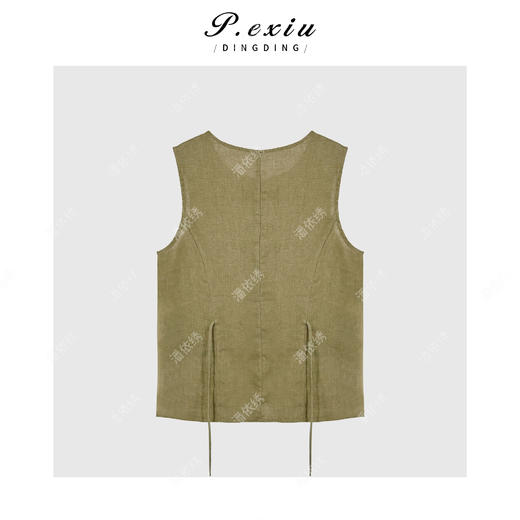 04-3潘依绣丁丁宠粉复古时髦极简系带圆领马甲Q6545 商品图1