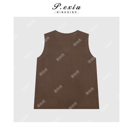 04-3潘依绣丁丁宠粉复古提花刺绣V领背心马甲Q78181 商品图1