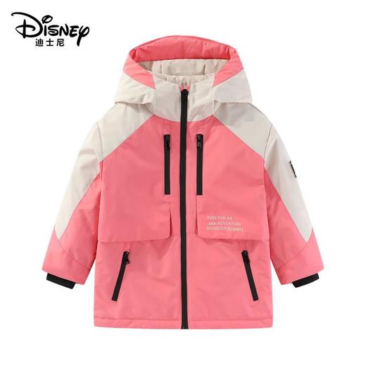 迪士尼儿童户外冲锋衣春秋款中大童亲子款加厚连帽外套 商品图0