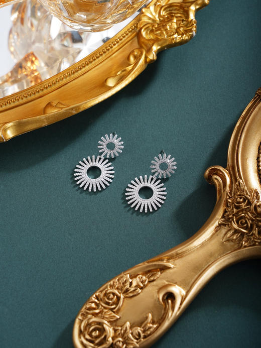 子佩集【花漾觉醒】银S925耳环【Z23081HPQ】时尚太阳花2601 商品图2