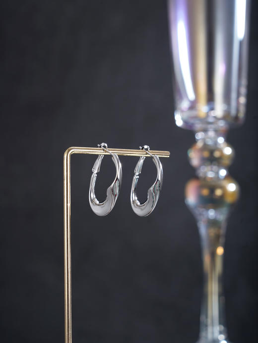 子佩集【清若】银S925耳环【FYE-1591100】时尚扣环圆圈2601 商品图3