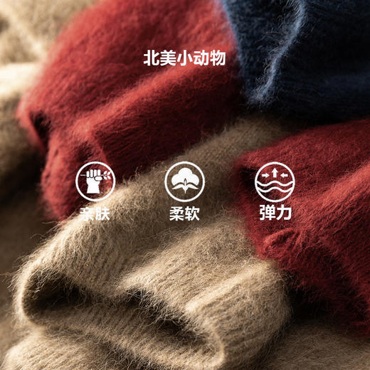 北美小动物系列~重磅加厚慵懒老钱风一粒扣针织开衫外套女XDW260543 商品图1