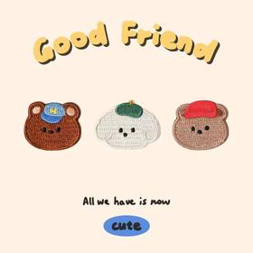 【9.9元5个刺绣贴 打造独无二的文具】可爱毛绒白色小狗/卡通小熊/小马/kitty猫/水果刺绣贴衣服补丁贴 DIY装饰贴纸书包文具盒贴 自粘贴布贴 【开学装备】