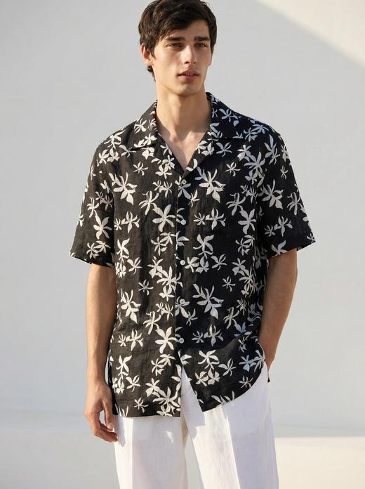 「52款可选」Flamenco 法国亚麻印花意式工艺衬衫 商品图0