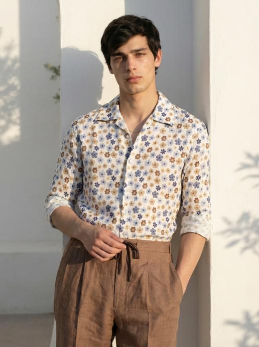 「52款可选」Flamenco 法国亚麻印花意式工艺衬衫 商品图11