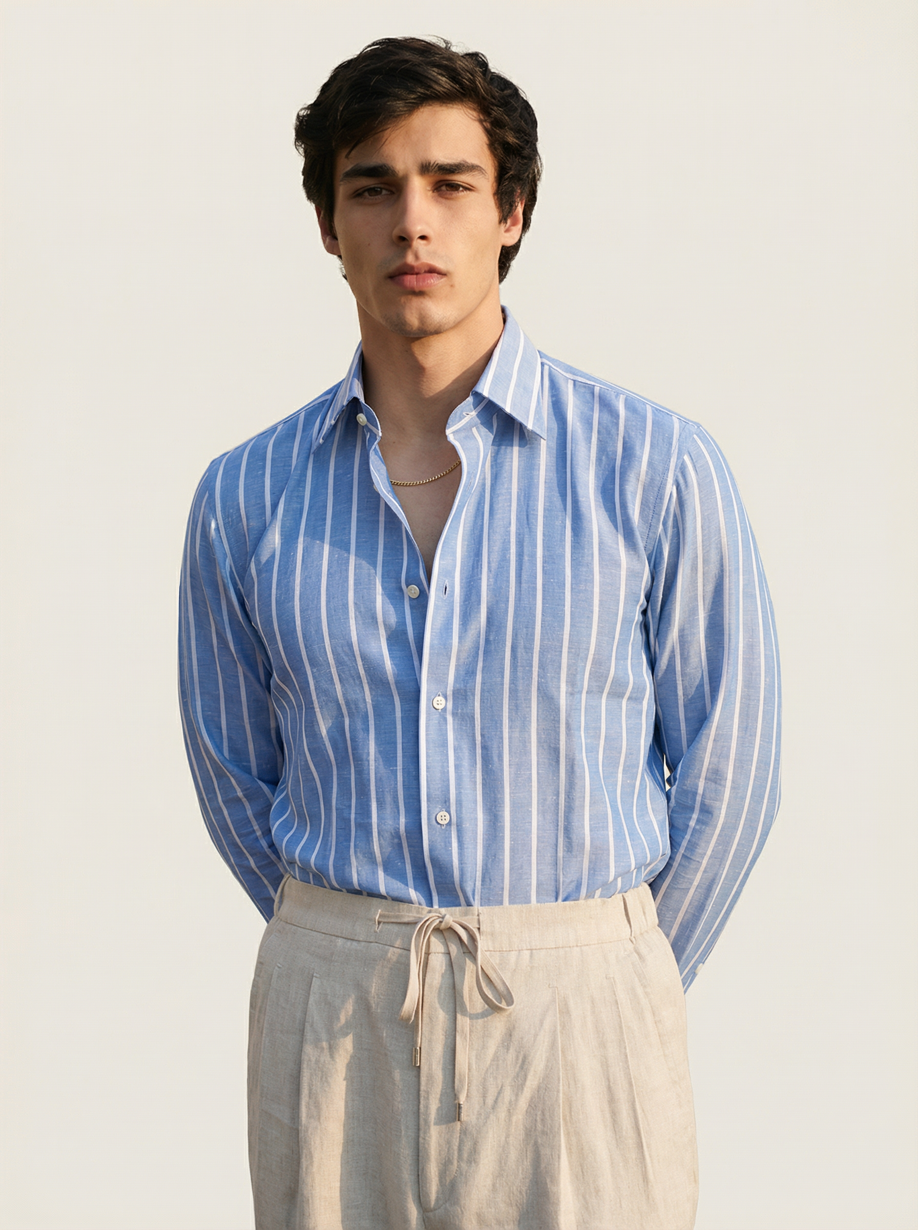 「13款可选」Flamenco 法国亚麻&120支双股埃及棉混织意式工艺衬衫