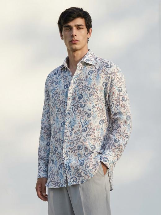 「52款可选」Flamenco 法国亚麻印花意式工艺衬衫 商品图9